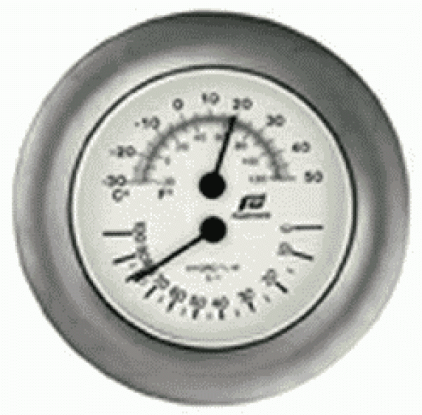 4 ZOLL THERMO/HYGROMETER MATT CHROM