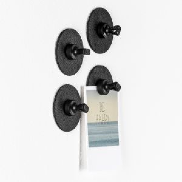 4 x Magnet-Pin Flex, 4 x Metall-Nano-Gel-Pad, schwarz