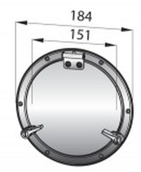 Vetus Bullauge PQ52, Edelstahl, smoke