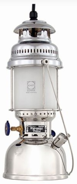 Petromax HK 500 Elektro Deckenleuchte Messing verchr.