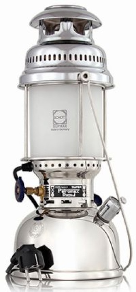 Petromax HK 500 Elektro Tischleuchte Messing verchr.