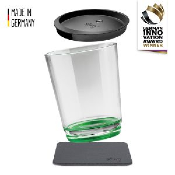 1 x Magnet-Trinkbecher, 1 x Deckel, 1 x Metall-Nano-Gel