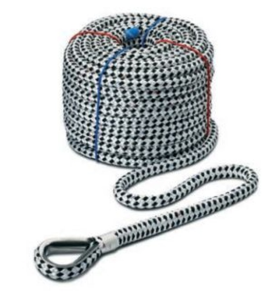 TAIFUN®-ANKERTAU 12 MM, 30 M, WEISS/SCHWARZ,