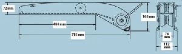 Maxwell MAXSET Bugrolle für 16kg Anker - Poliert