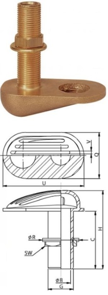 Vetus Wassereinlaß Bronze G 1 1/2