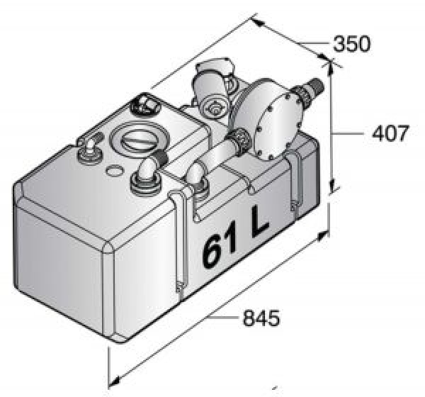 Vetus Schmutzwassertanksystem 61L/12V