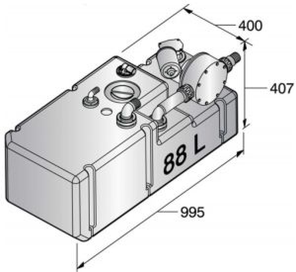 Vetus Schmutzwassertanksystem 88l/12V