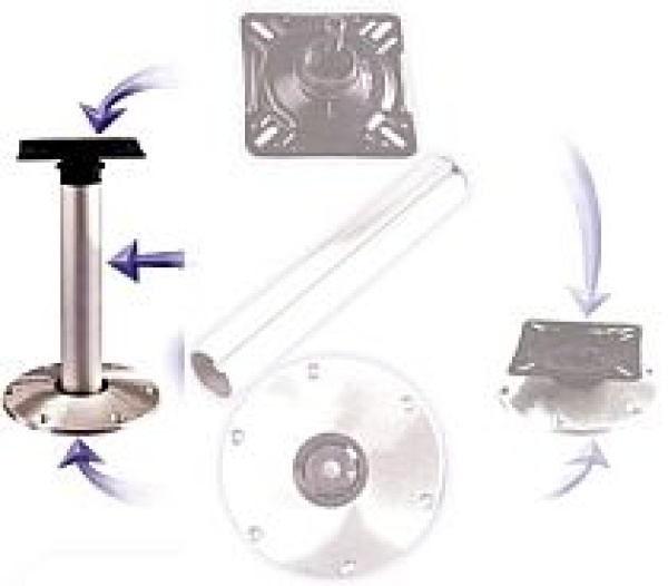 Aluminium High-Low Stuhlfußsatz mit Plug-in Basis