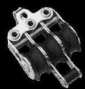MICRO-XS-BLOCK MIT BÜGEL 3 ROLLEN HUNDSFOTT KUGELLAGER,