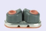 SCHOTKLEMME MIT EDELSTAHLGRUNDPLATTE 3-6MM