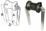 Mittelrolle klein Rohrquerschnitt 30 x 30 mm