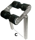 Bewegliche Mittelrolle Rohrquerschnitt 30 x 30 mm