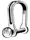 VA-Stahl Schäkel aus gestanztem Blech, lang 4 mm