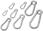 Karabinerhaken AISI 316 hochglanzpol. m. Auge 4 mm