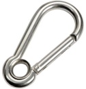 Karabinerhaken ohne Bolzen m. Auge AISI 316 6 mm