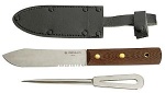 Set: VA-Stahl Messer + Marlspieker + Lederetui