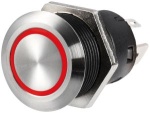 FLAT VA-Stahl Schalter ON-OFF 12 V rot
