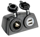 Zigarettenanzünder + USB-Doppelbuchse m. Gehäuse