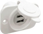 USB-Doppelbuchse rücks. Verschraub + Platte weiß