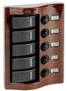 Schalttafel 5-Taster Mahagoni