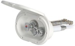 Oval Duschbox weiß PVC-Schlauch 4 m hinter Abfluß Dusch