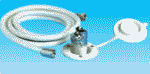 Dusche m. Druckknopf Sockel weiß PVC-Schlauch 2,5m Hori