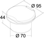 Classic Evo Deckdusche, weiß Nylon-Schlauch 2,5mm Horiz