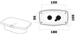 New Edge Duschbox, weiß PVC-Schlauch 4 m Duscheanschlus