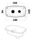 New Edge Duschbox, cremefarbig PVC-Schlauch 4 mm Dusche