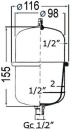 Druckausgleichsbehälter f.Autoklav/Wasserhitzer 1l