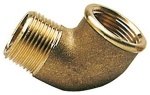 90° Winkelanschluss aus Messing Außen/Innen 1/4"