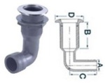 Nylon-Bordurchlaß 1/2" 16mm VA-Stahl Blende 90°