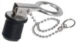 Lenzstopfen aus VA-Stahl m. Kette 22 mm