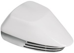 Membran-Bootshorn ABS, weiß + verchromt 12 V
