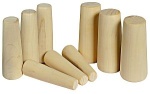 Set of 9 Notfallstopfen aus Holz von 20 bis 49 mm