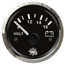 Voltmeter 8/16 V schwarz/poliert