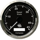 Geschwindigkeitsmesser GPS-Kompass schwarz/poliert