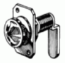 Drehverschlußriegel Messing, vernickelt 16 mm