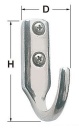 Haken Edelstahl, poliert 33x53 mm