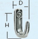 Haken Edelstahl, poliert 22x30 mm