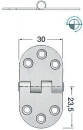 Scharnier herausragender Kern 2 mm 47x30 mm