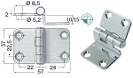 Winkelscharnier 57x37x10 mm