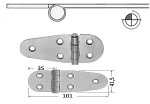 Scharnier, herausrage 107x39 mm