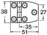 Scharnier trapezförmig 51x38mm