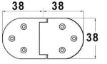 Scharnier, herausragend AISI316 76x38 mm