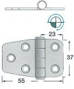 Scharnier herausragender Kern 55x37 mm