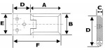 Scharnier f. 90°-Türen 43x30 mm