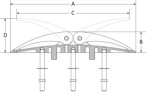 WING Poller, abwendbar AISI316 480x75 mm
