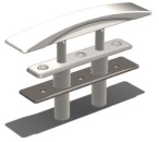 Ghost II Klampe, versenkbar 160mm VA-Stahl poliert