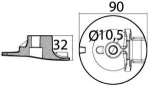 Magnesiumplattenanode f. Motor 200/350 PS